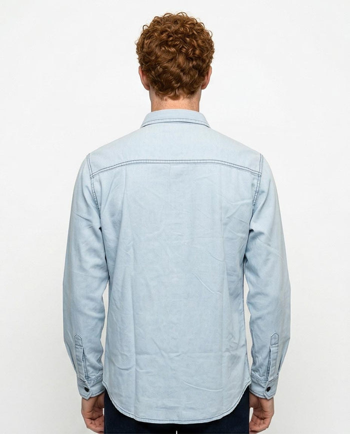 Ravin Light Wash Western-Yoke Denim Shirt – Elevated Street Edition - R215655