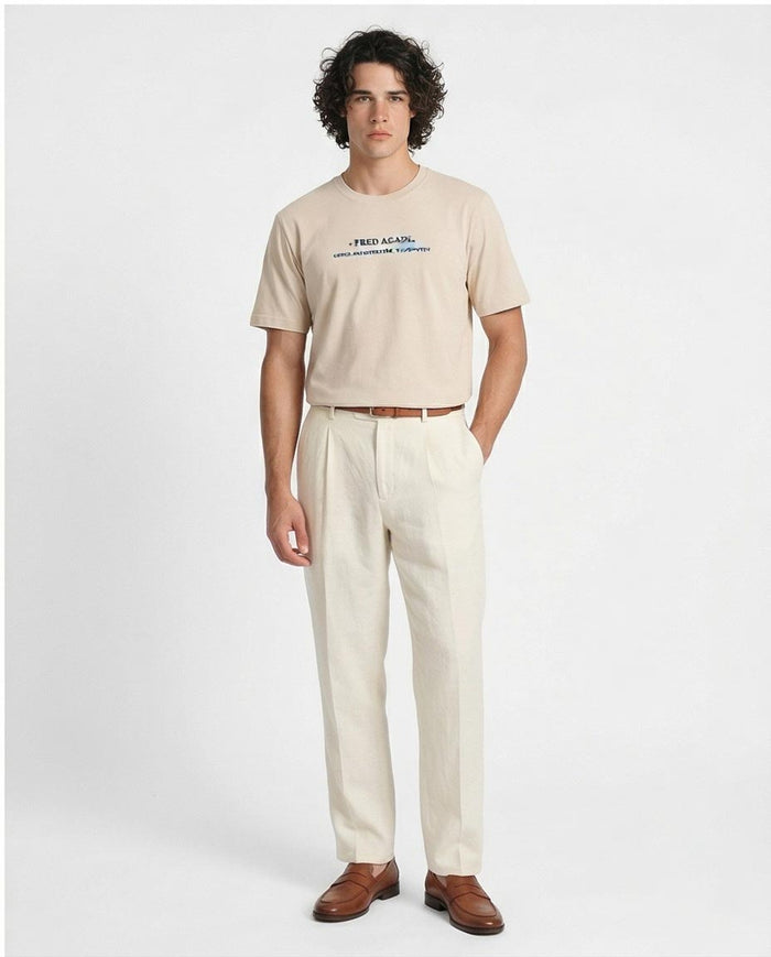 Ravin Men’s 100% Cotton Fred Again.. x Rüfüs Du Sol "The Gorge" Graphic T-Shirt - Sand Beige - O203195