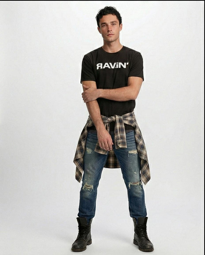 Ravin Men's Black Graphic Logo T-Shirt - O204318