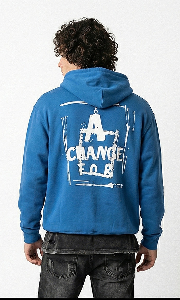 Ravin Men's Blue Graphic Print Pullover Hoodie