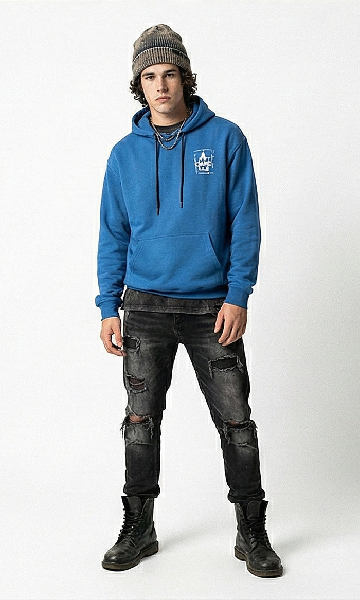 Ravin Men's Blue Graphic Print Pullover Hoodie