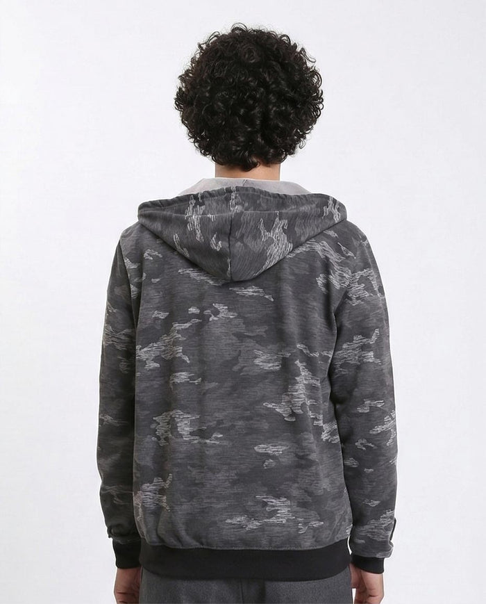 Ravin Men's Camo-Pattern Full-Zip Hoodie with Contrast Ribbing - R212101