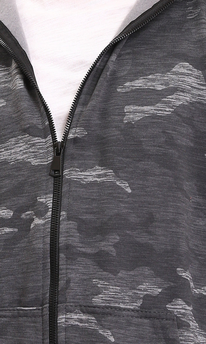 Ravin Men's Camo-Pattern Full-Zip Hoodie with Contrast Ribbing - R212101