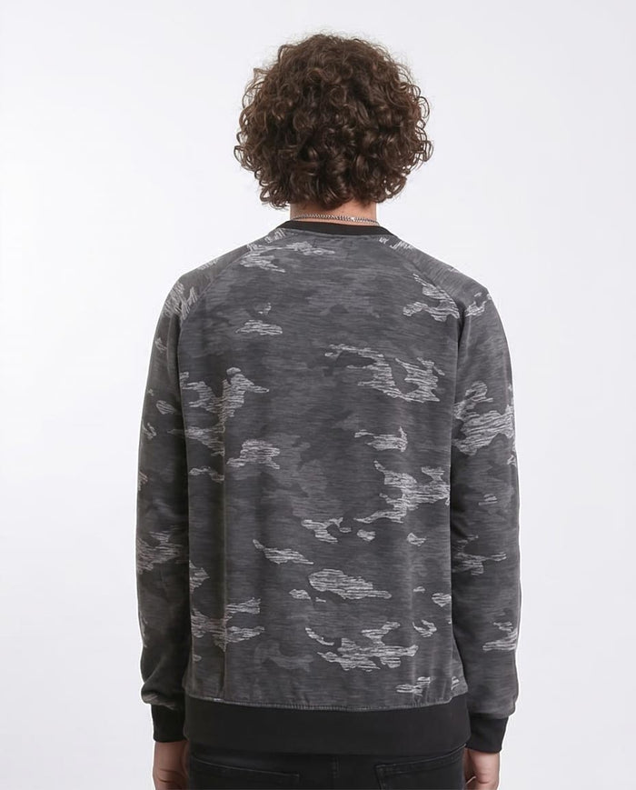 Ravin Men's Camo Raglan Sweatshirt with Static Detailing — Charcoal Grey - R212102