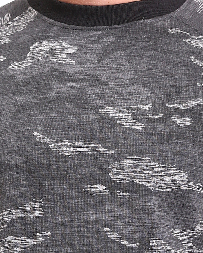 Ravin Men's Camo Raglan Sweatshirt with Static Detailing — Charcoal Grey - R212102