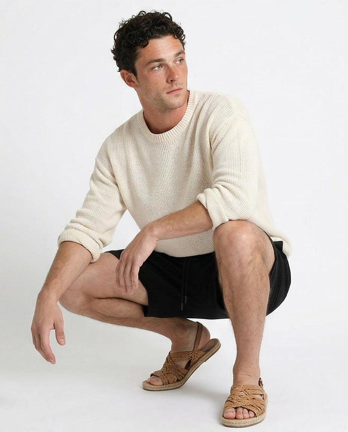 Ravin Men's Diamond Mesh Textured Relaxed Fit Shorts – Blacks - R208799