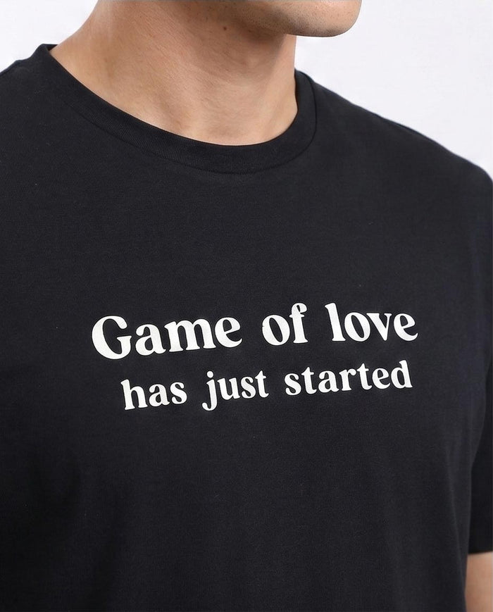 Ravin Men's "Game of Love" Tic-Tac-Toe Graphic T-Shirt - 100% Premium Cotton - Black - R209370