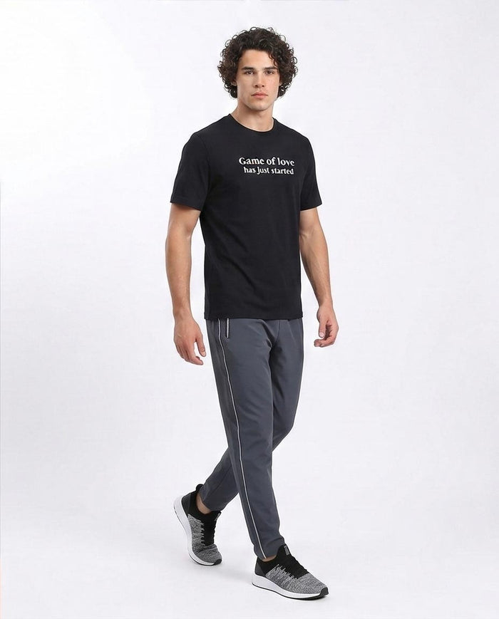 Ravin Men's "Game of Love" Tic-Tac-Toe Graphic T-Shirt - 100% Premium Cotton - Black - R209370