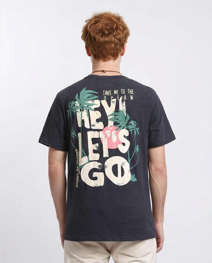 Ravin Men's Heather Black "Always Be Yourself" Graphic T-Shirt - R208587