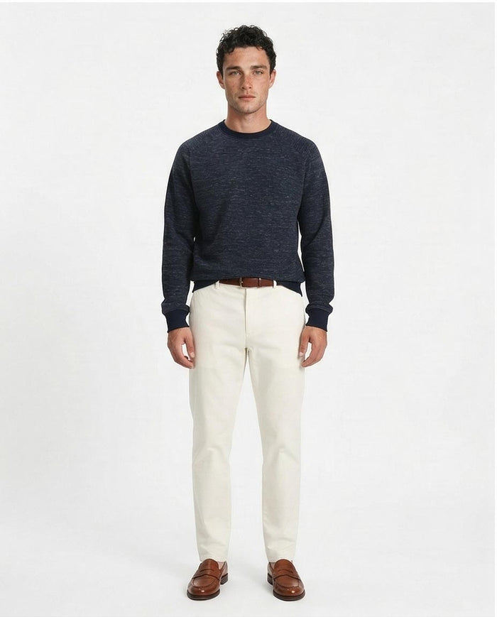 Ravin Men’s Heathered Raglan-Sleeve Navy Sweatshirt – Premium Textured Knit - R212103