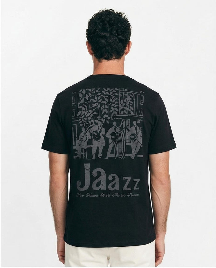 Ravin Men’s "Jaazz" Graphic T-Shirt – New Orleans Festival Edition - Black - R209359