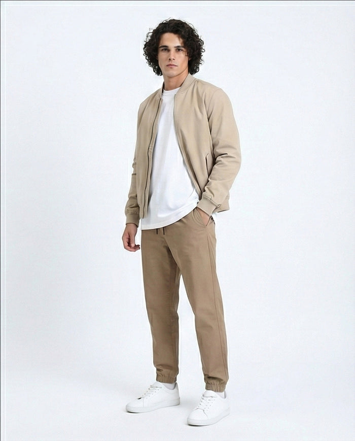 Ravin Men's Khaki Casual Drawstring Jogger Pants - R213328