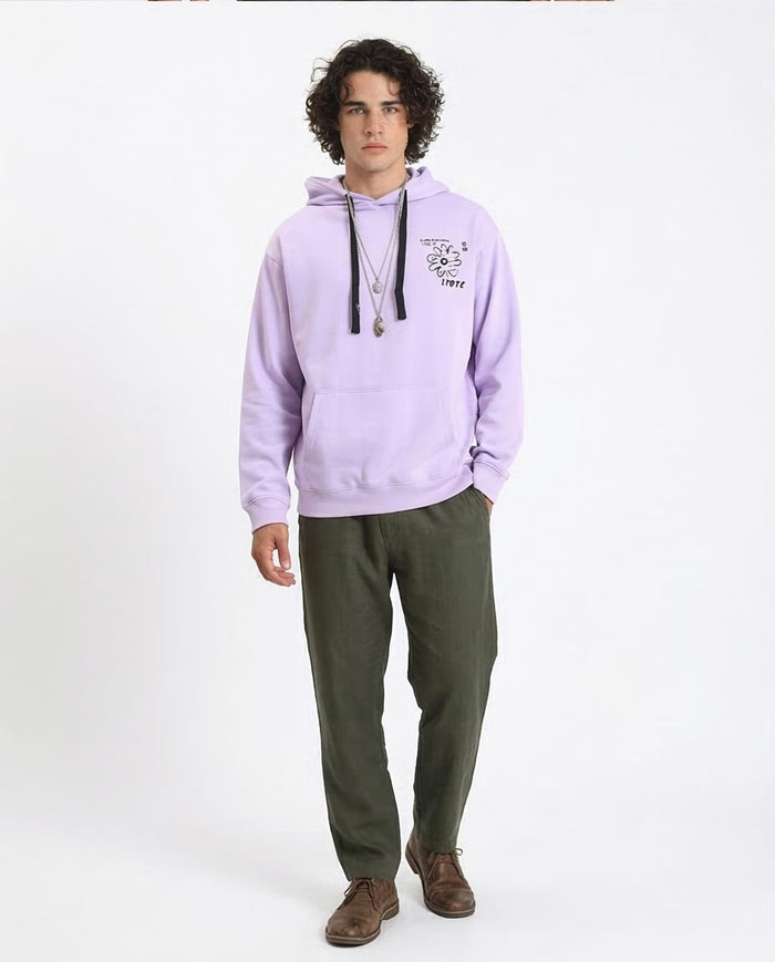 Ravin Men’s Lavender "State" Daisy Print Oversized Hoodie - R214396
