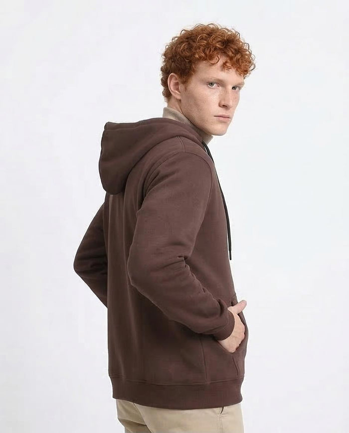 Ravin Men’s Long Sleeve Full-Zip Hooded Sweatshirt with Kangaroo Pockets– Rich Chocolate - R206843