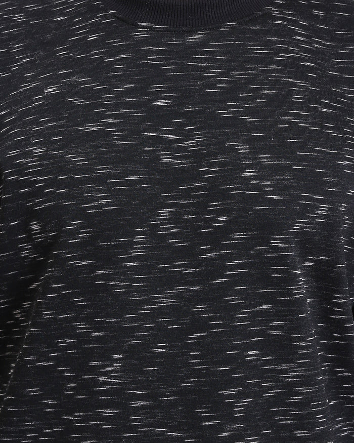 Ravin Men's Melange Knit Oversized Sweatshirt - Heather Black - R215112