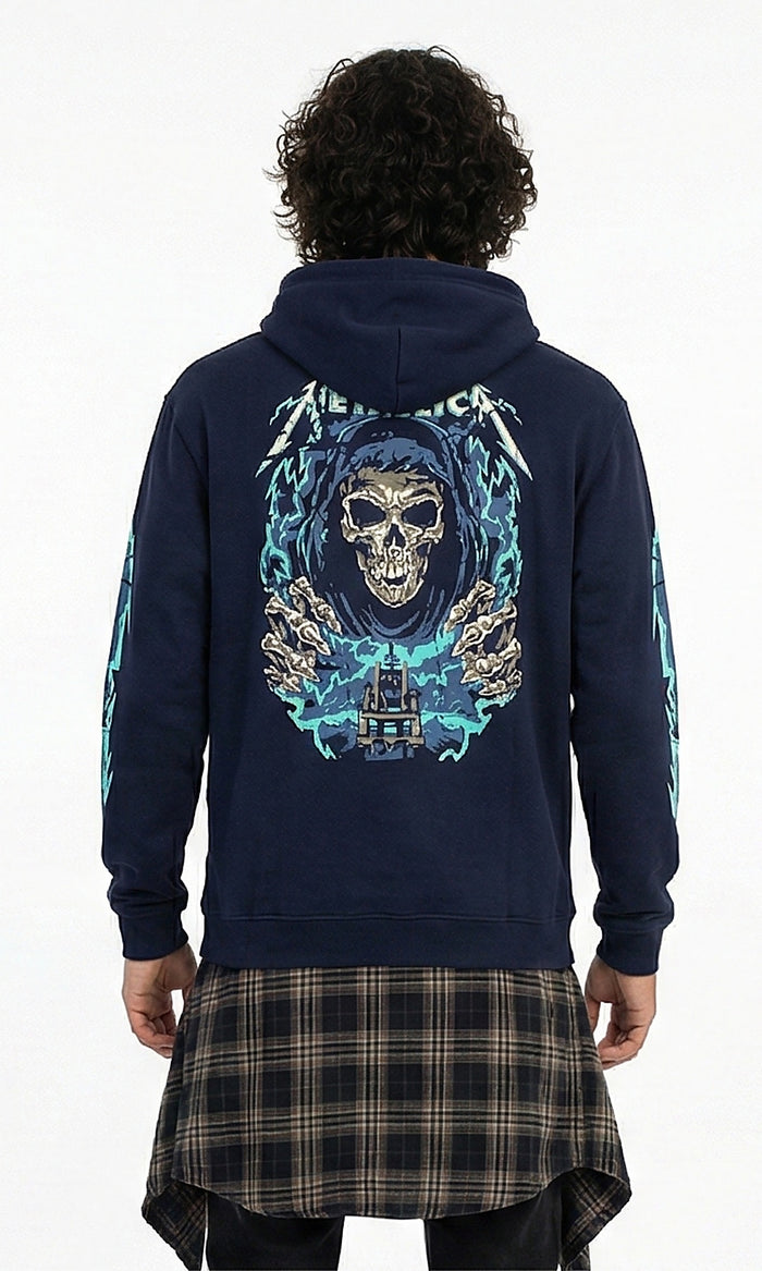 Ravin Men's Metallica Graphic Print Navy Hoodie
