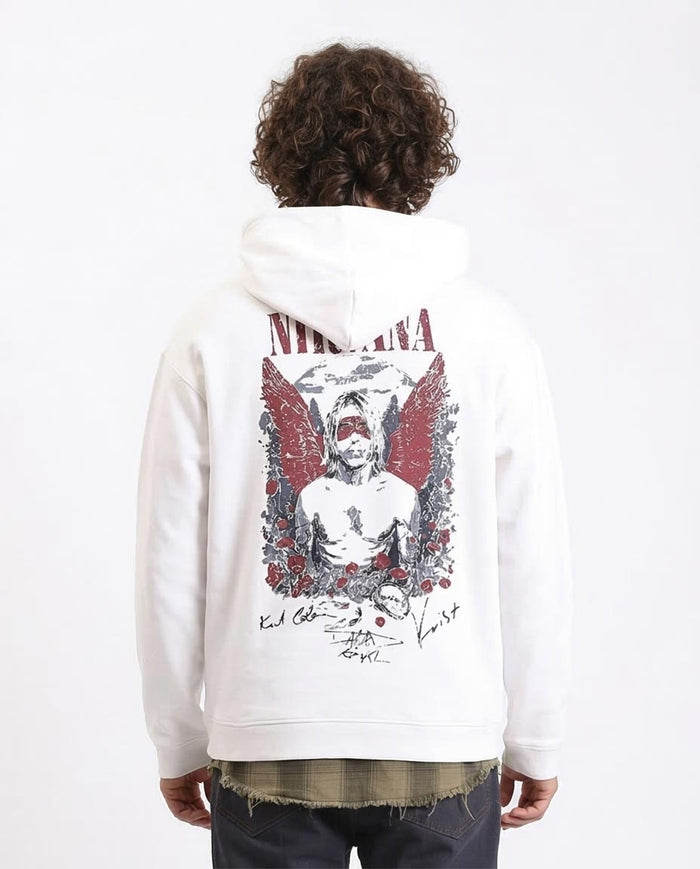 Ravin Men’s Nirvana Graphic Print Oversized Hoodie – Off-White - R212187