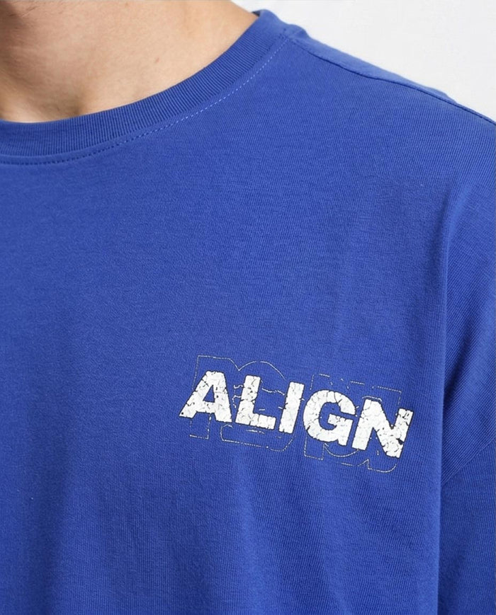 Ravin Mens Oversized 'ALIGN' Graphic T-Shirt - Cobalt Blue - O203142