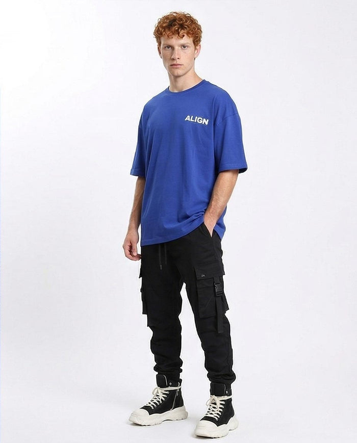 Ravin Mens Oversized 'ALIGN' Graphic T-Shirt - Cobalt Blue - O203142