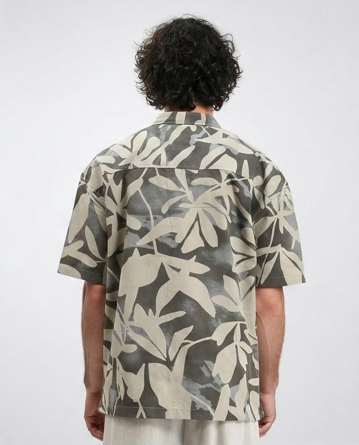 Ravin Men’s Oversized Botanical Leaf Print Camp Shirt - Sage Multi - R209208