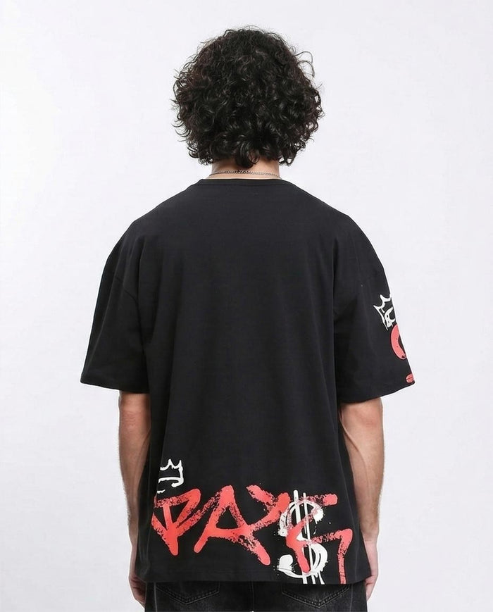 Ravin Men's Oversized Graffiti Graphic T-Shirt - Black - R210536