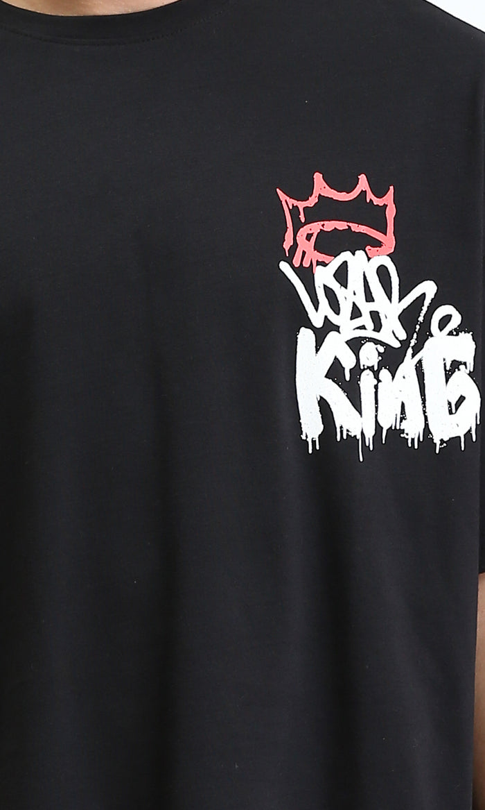 Ravin Men's Oversized Graffiti Graphic T-Shirt - Black - R210536