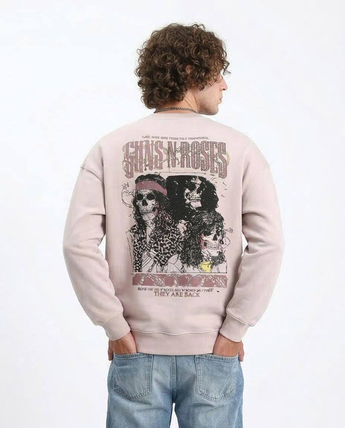 Ravin | Men’s Oversized Guns N’ Roses Graphic Sweatshirt – Mauve - R214275