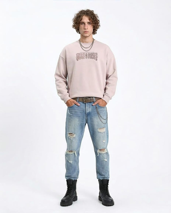 Ravin | Men’s Oversized Guns N’ Roses Graphic Sweatshirt – Mauve - R214275