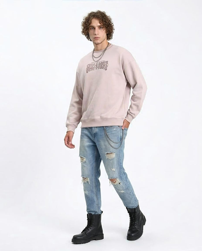 Ravin | Men’s Oversized Guns N’ Roses Graphic Sweatshirt – Mauve - R214275