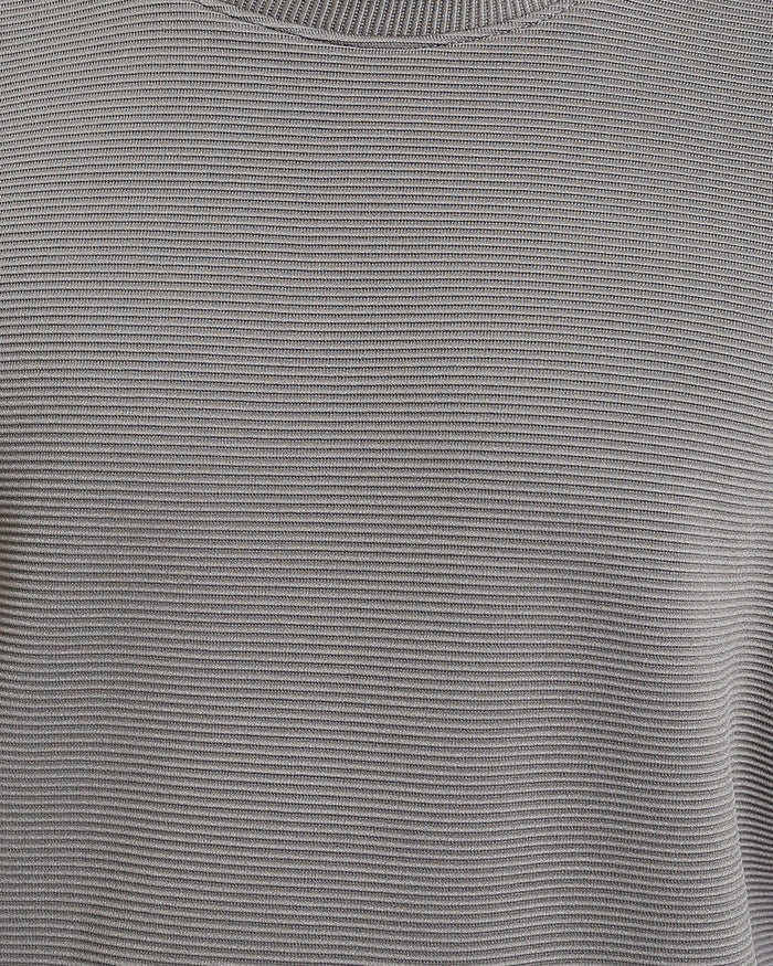 RAVIN Men’s Oversized Ottoman Ribbed Sweatshirt with Contrast Piping - Dark Grey - R214979