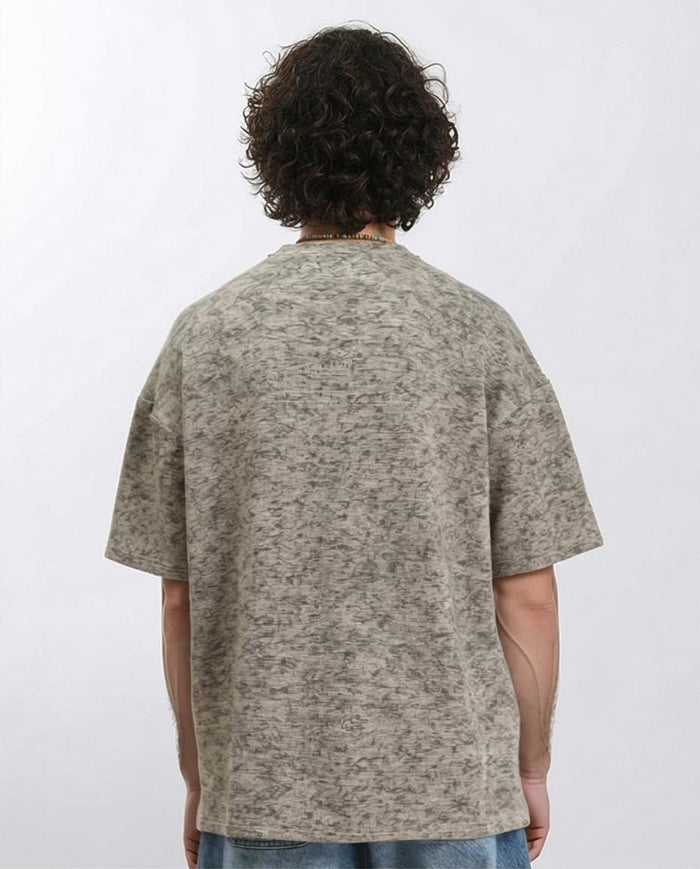 Ravin Men’s Oversized Textured Knit Tee – Grey Marl - R212508