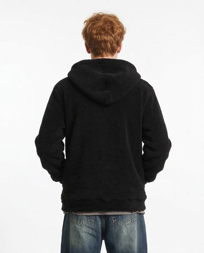 Ravin Men's Plush Sherpa Zip-Up Hoodie – Black - R212109