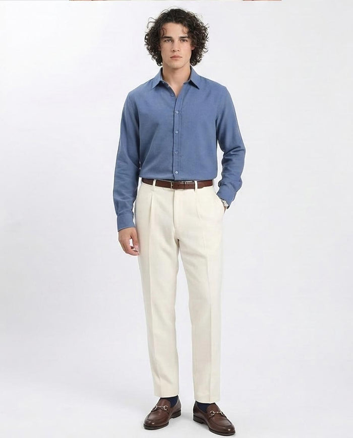 Ravin Men’s Premium Heathered Blend Long Sleeve Shirt – Slate Blue - R210694