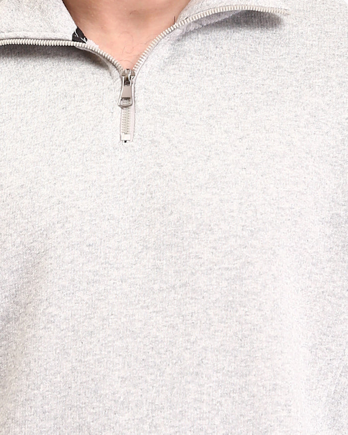 Ravin Men’s Premium Quarter-Zip Melange Sweatshirt - Heather Grey - R212025