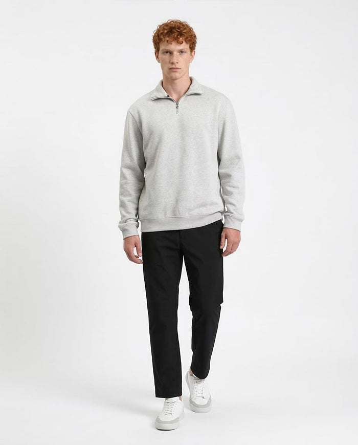 Ravin Men’s Premium Quarter-Zip Melange Sweatshirt - Heather Grey - R212025