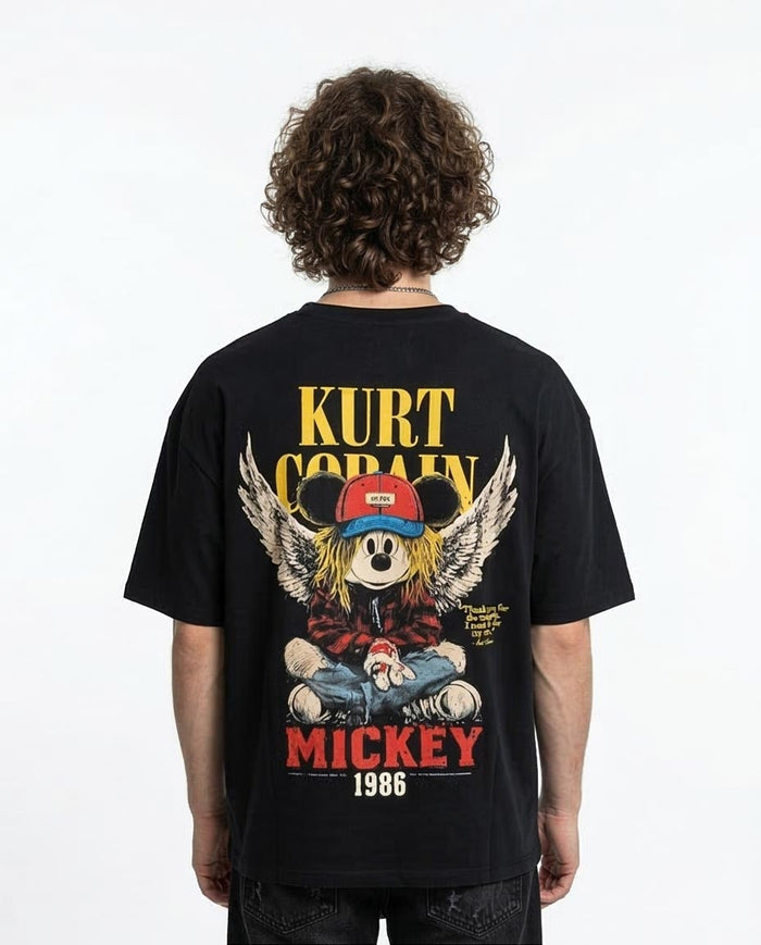 Ravin Men’s R216572 Boxy Oversized Graphic T-Shirt - Black - R216572
