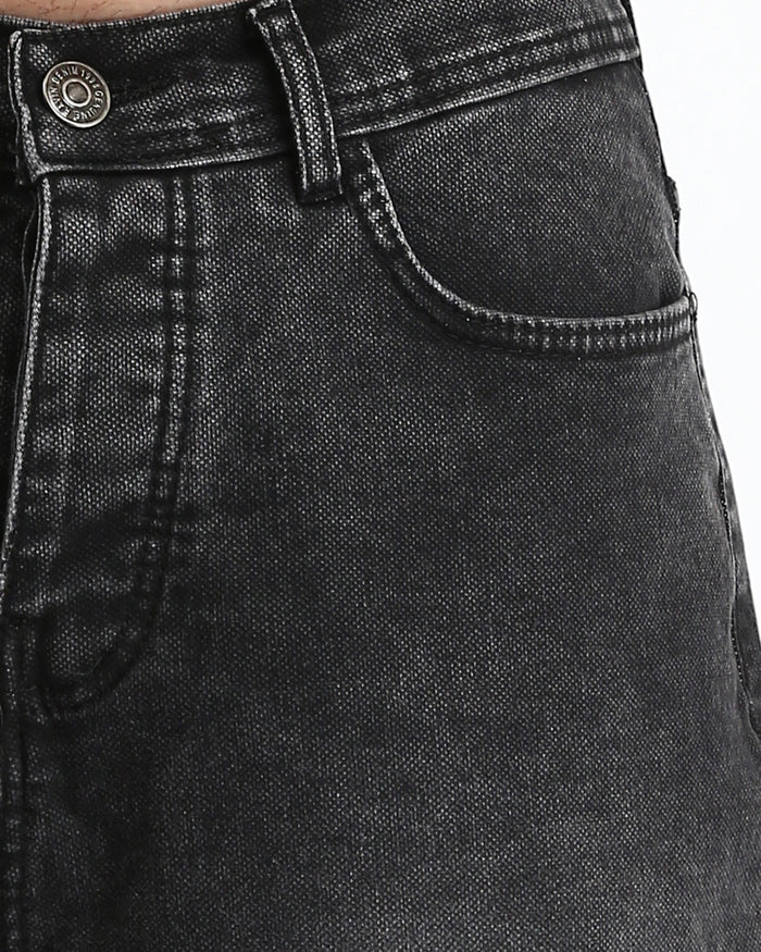 Ravin Men's Relaxed Fit Acid Wash Tapered Jeans - Black - R212706