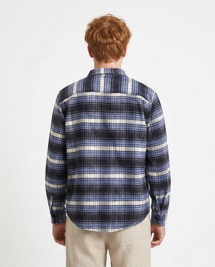 Ravin Men’s Relaxed-Fit Blue Plaid Flannel Shacket - R213203
