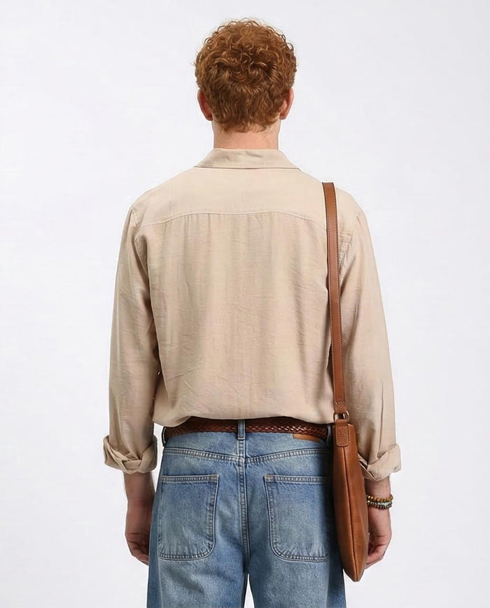 Ravin Men’s Relaxed-Fit Cotton Slub Shirt – Sand - R207295