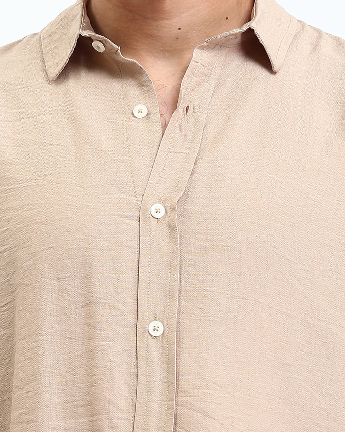 Ravin Men’s Relaxed-Fit Cotton Slub Shirt – Sand - R207295