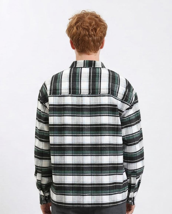 Ravin Men's Relaxed Fit Forest Green Plaid Flannel Shacket - R212084