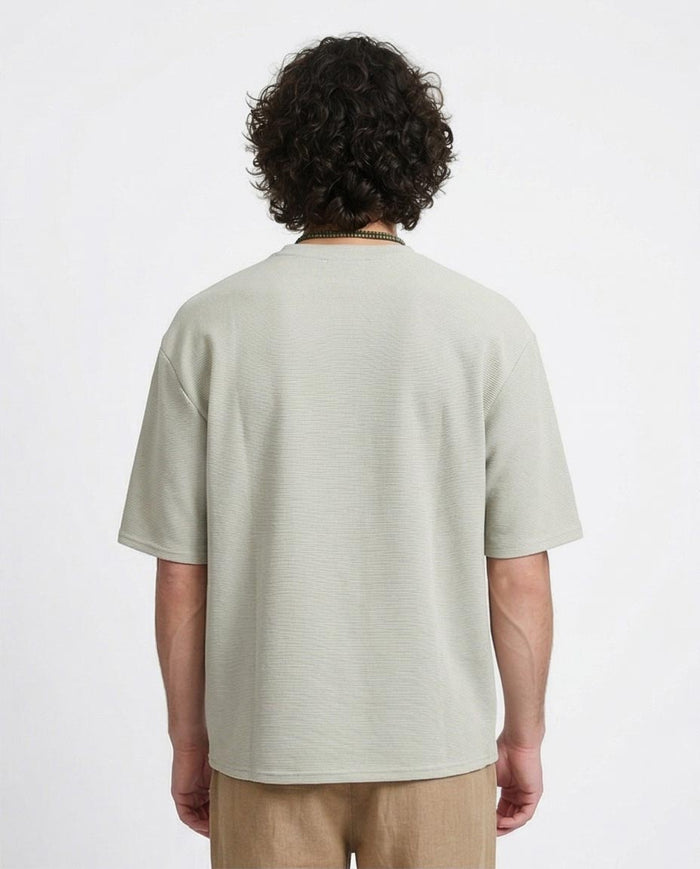 Ravin | Men’s Relaxed Fit Jacquard Ribbed Tee - Light Sage - R208563