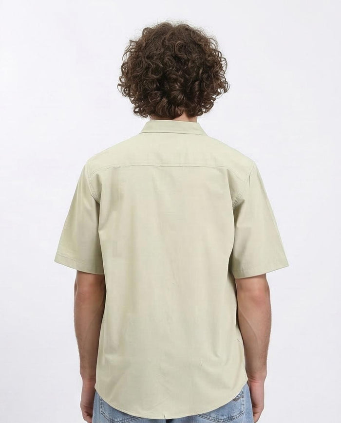 Ravin Men’s Relaxed-Fit Sage Poplin Short-Sleeve Shirt - Light Olive - R211098