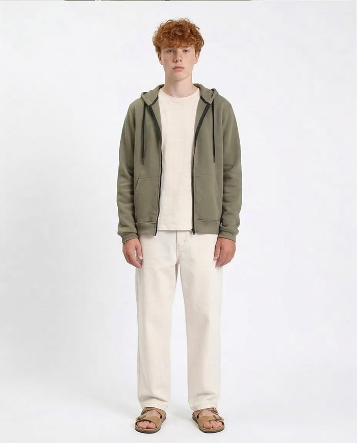 Ravin Men’s Relaxed-Fit Zip-Up Hoodie in Olive Green - R212035