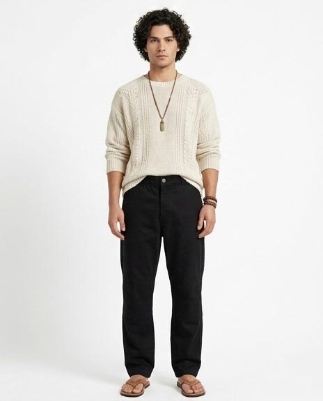 Ravin Men’s Relaxed Utility Cargo Trousers with Articulated Knee Detail – Black - R209804