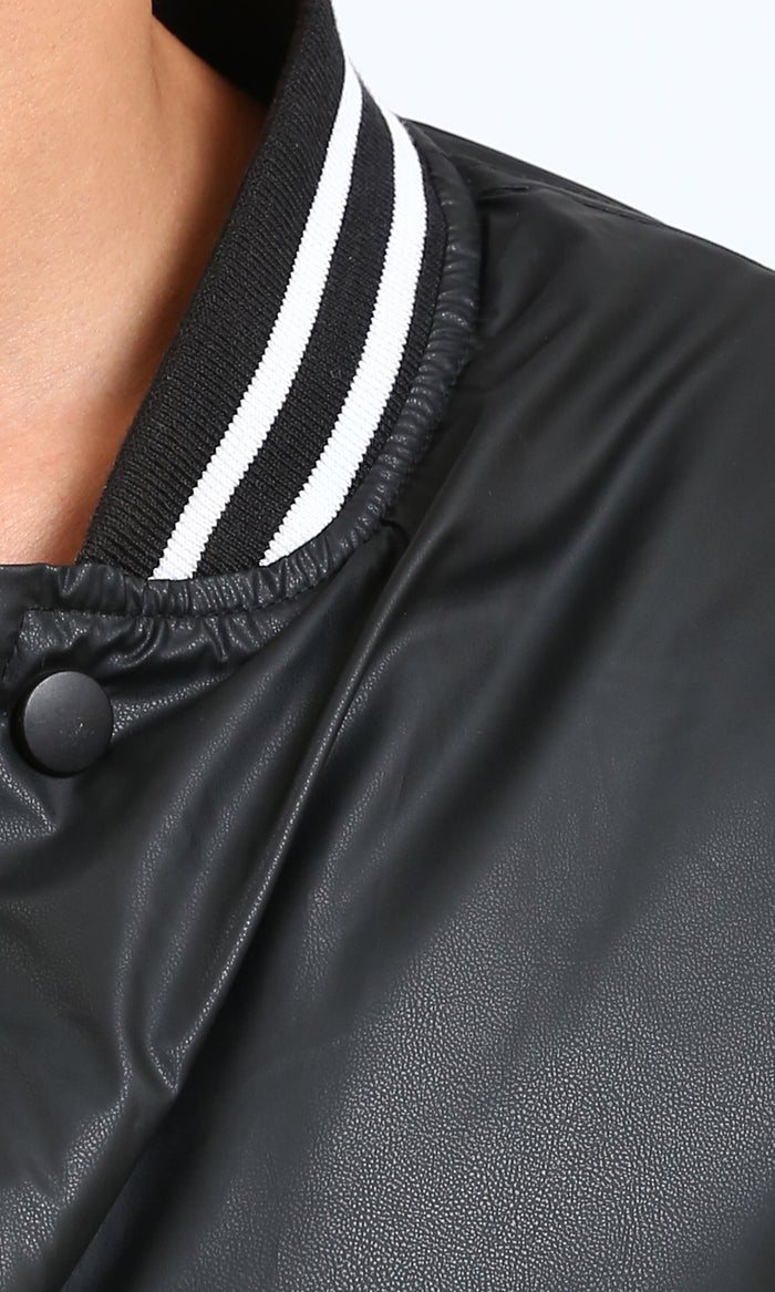Ravin Men's Satin-Finish Heritage Varsity Jacket – Black - R213113