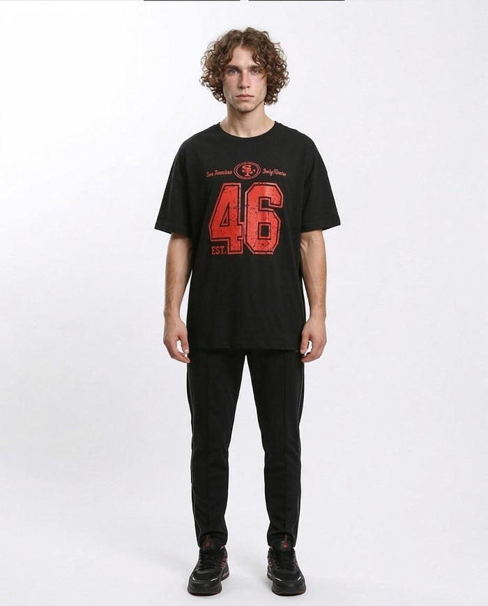 Ravin Men's SF 46 Oversized Distressed Graphic T-Shirt - Black - R215738