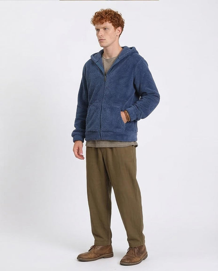 Ravin Men's Sherpa Fleece Zip-Up Hoodie - Dusty Blue - R212106