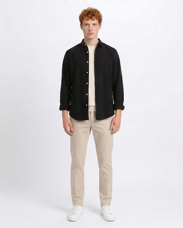 Ravin Men's Slim-Fit Long Sleeve Button-Down Shirt – Black - R206397