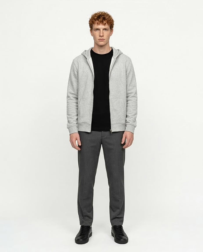 Ravin Men’s Summer Melton Drop-Shoulder Full-Zip Hoodie – Heather Grey - R214217